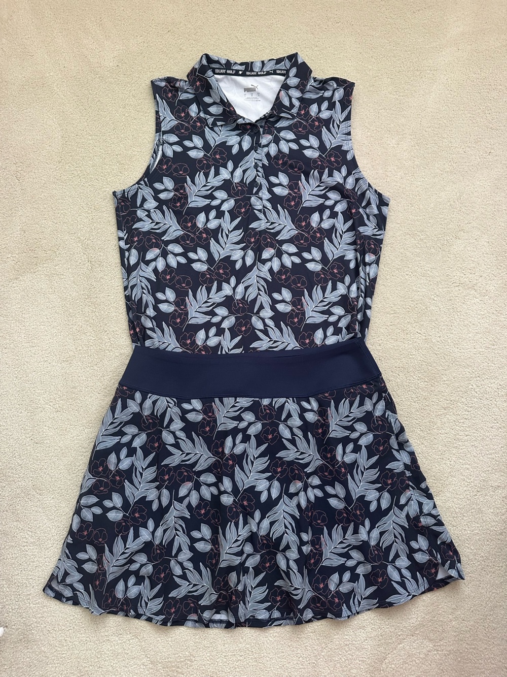 Puma Golf Set Navy Floral Print Skort and Sleeveless Top